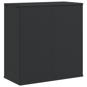 vidaXL PE Rattan Large Rectangular Cushion Box in Black