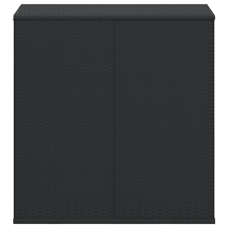 vidaXL PE Rattan Large Rectangular Cushion Box in Black