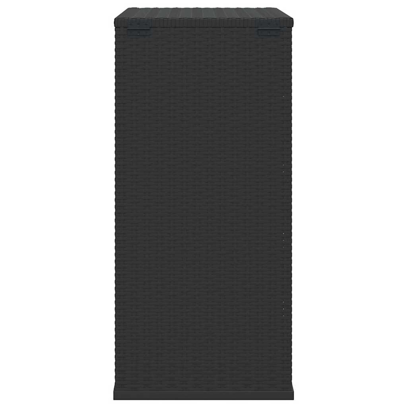 vidaXL PE Rattan Large Rectangular Cushion Box in Black