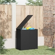 vidaXL PE Rattan Large Rectangular Cushion Box in Black