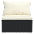 vidaXL PE Rattan Medium Garden Middle Sofa in Black