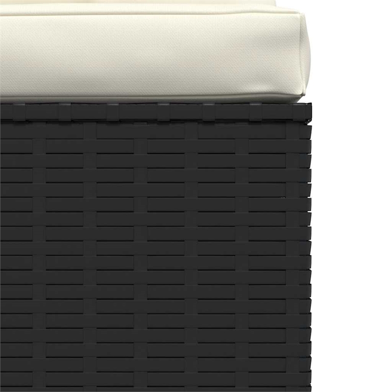 vidaXL PE Rattan Medium Garden Middle Sofa in Black