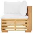vidaXL Solid Teak Wood Medium Corner Sofa in Cream