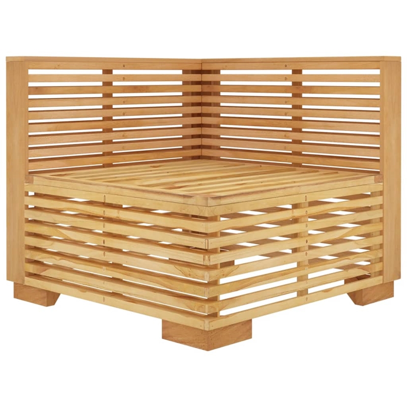 vidaXL Solid Teak Wood Medium Corner Sofa in Cream