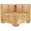 vidaXL Solid Teak Wood Medium Corner Sofa in Cream