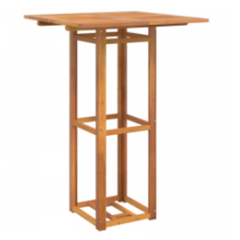 vidaXL Solid Acacia Wood Tall Square Bistro Table in Natural