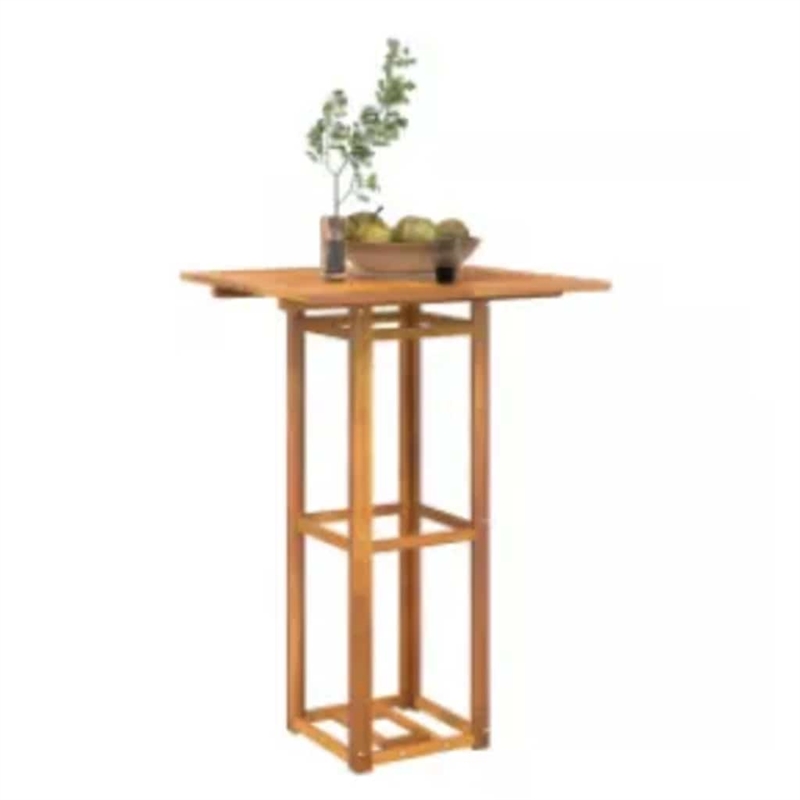 vidaXL Solid Acacia Wood Tall Square Bistro Table in Natural