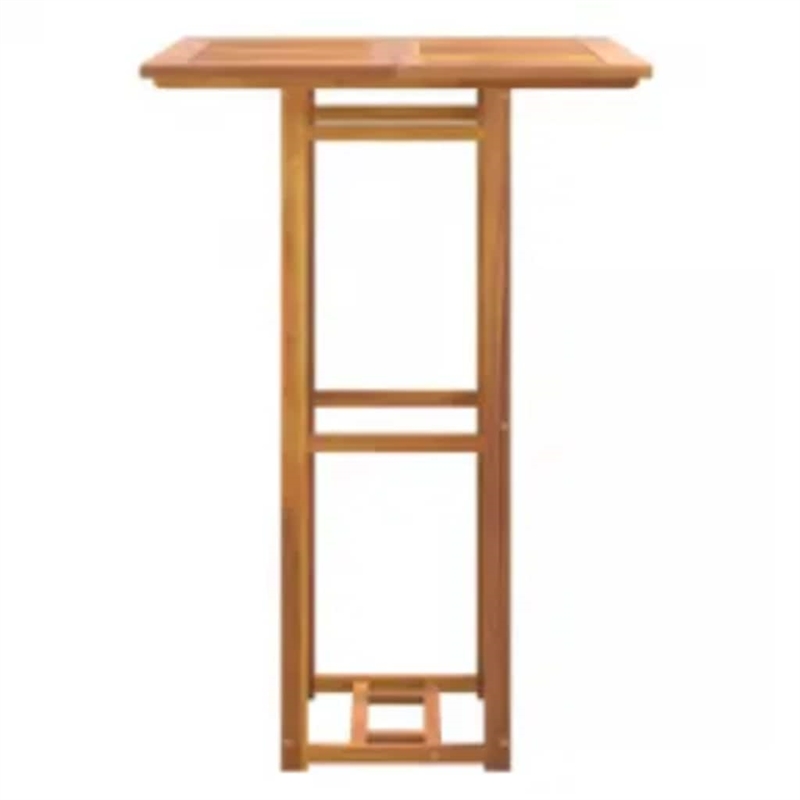 vidaXL Solid Acacia Wood Tall Square Bistro Table in Natural