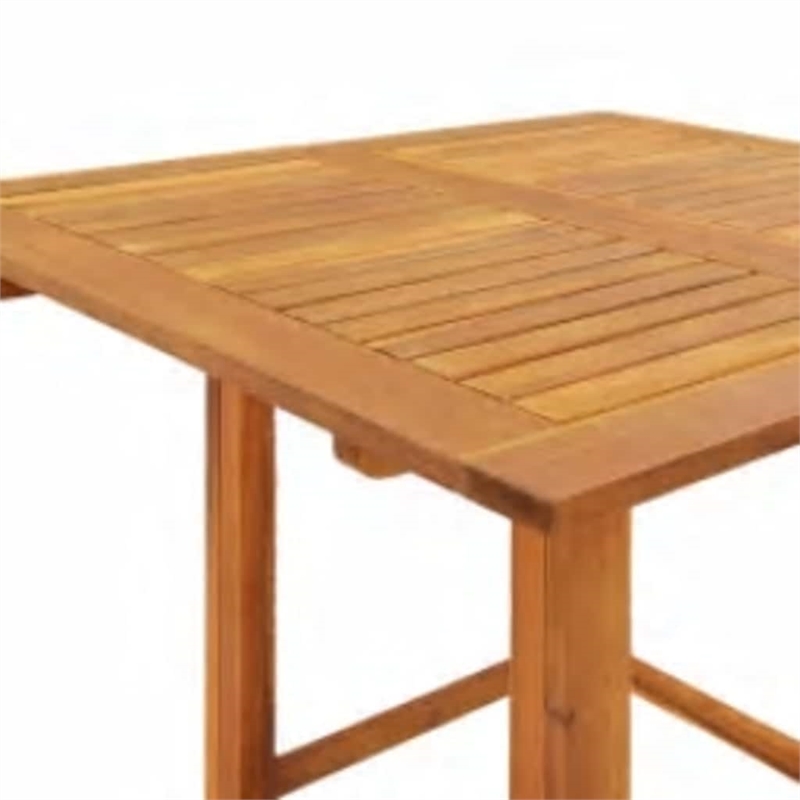 vidaXL Solid Acacia Wood Tall Square Bistro Table in Natural