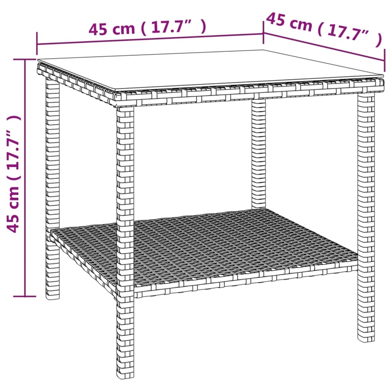 vidaXL Powder-Coated Steel Side Table in Black