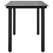 vidaXL Powder-Coated Steel Dining Table in Black