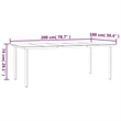 vidaXL Powder-Coated Steel Dining Table in Black