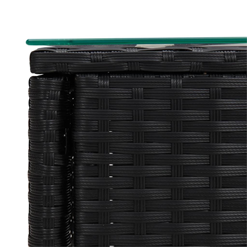 vidaXL Poly Rattan Compact Durable Side Table in Black