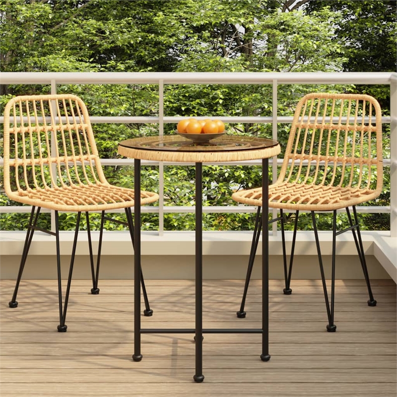 vidaXL Tempered Glass Dining Table in Clear