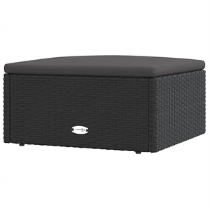 vidaXL Modular PE Rattan Small Garden Footstool in Black