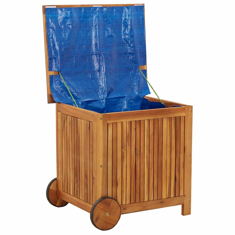 vidaXL Solid Acacia Wood Garden Storage Box in Brown