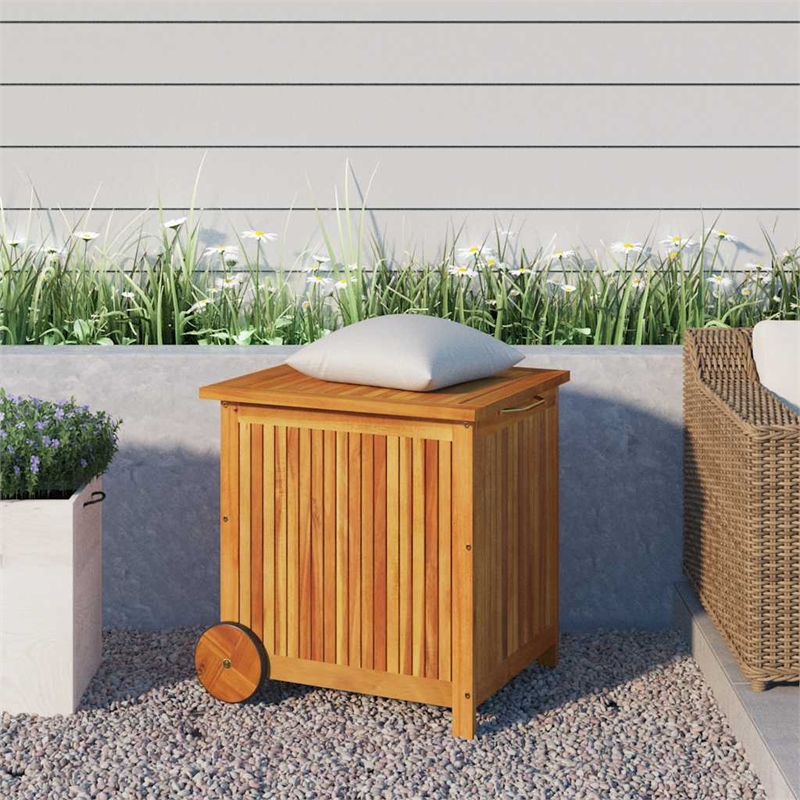 vidaXL Solid Acacia Wood Garden Storage Box in Brown