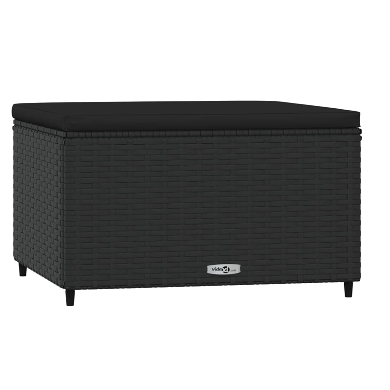 vidaXL PE Rattan Adjustable Square Patio Footrest in Black