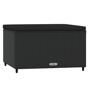 vidaXL PE Rattan Adjustable Square Patio Footrest in Black