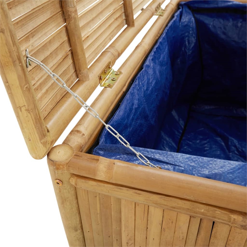 vidaXL Bamboo and Polyethylene Garden Storage Box in Brown