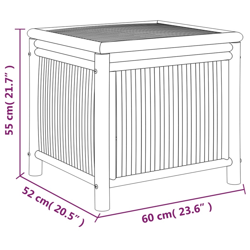 vidaXL Bamboo and Polyethylene Garden Storage Box in Brown