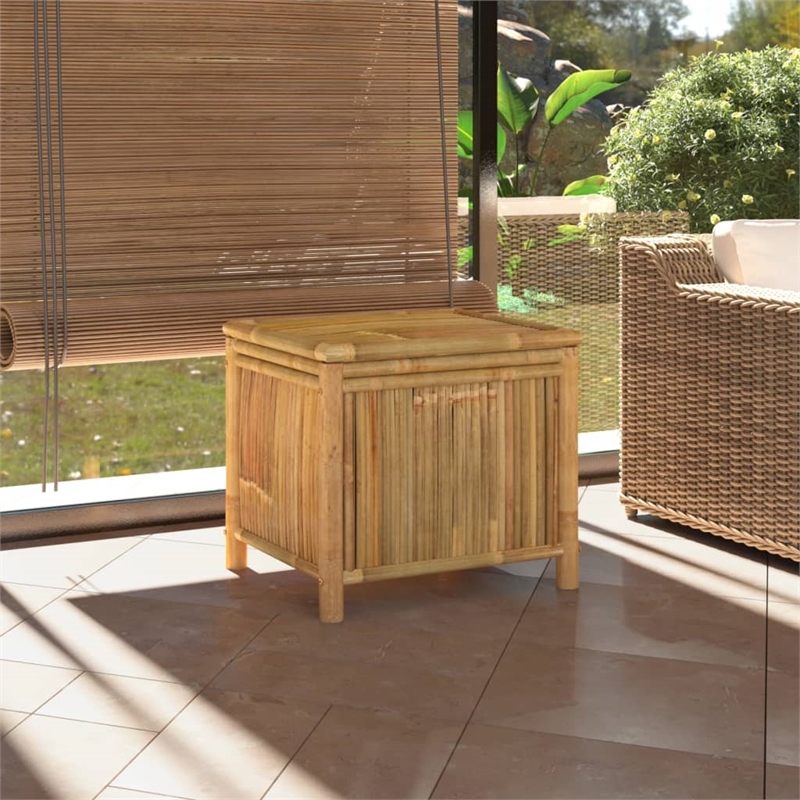 vidaXL Bamboo and Polyethylene Garden Storage Box in Brown