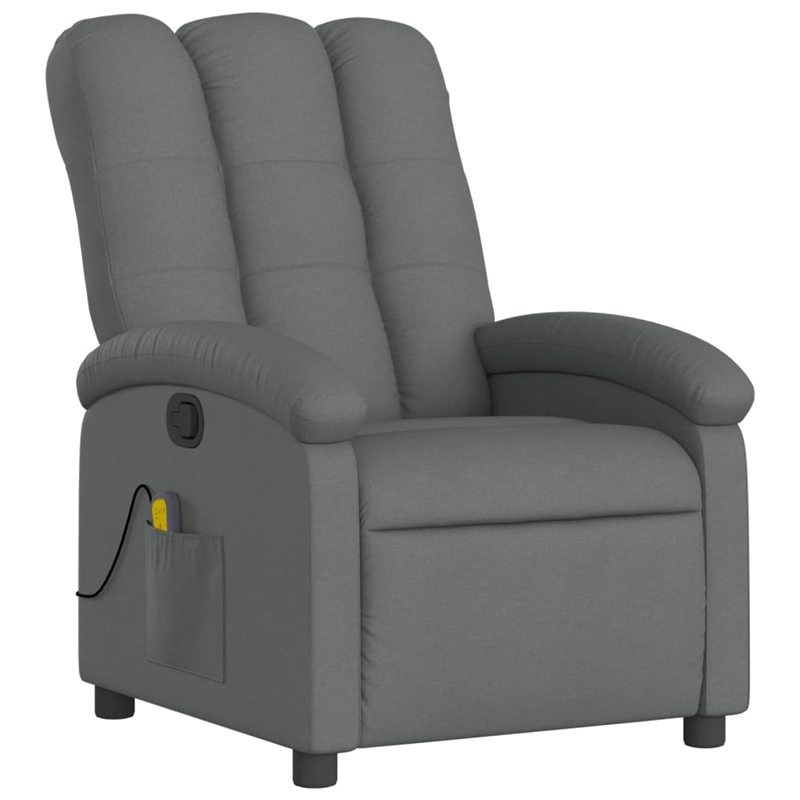 vidaXL Polyester Single Massage Recliner Chair in Dark Grey