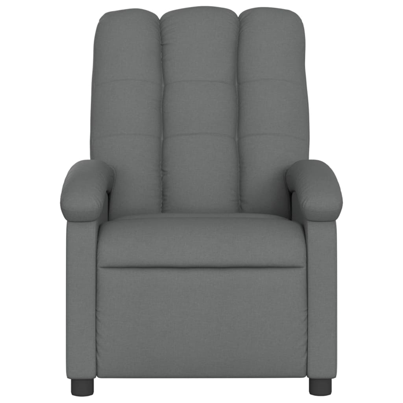 vidaXL Polyester Single Massage Recliner Chair in Dark Grey