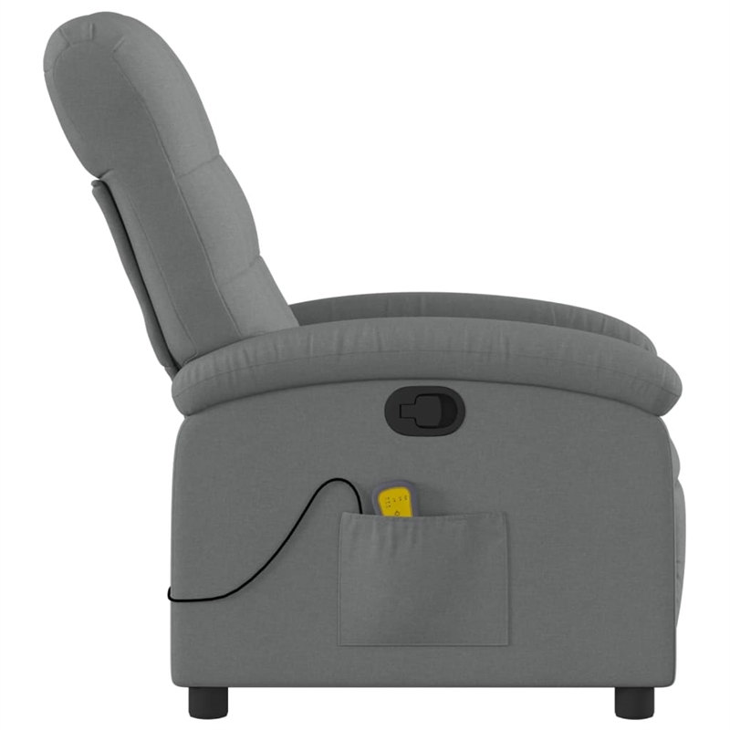 vidaXL Polyester Single Massage Recliner Chair in Dark Grey