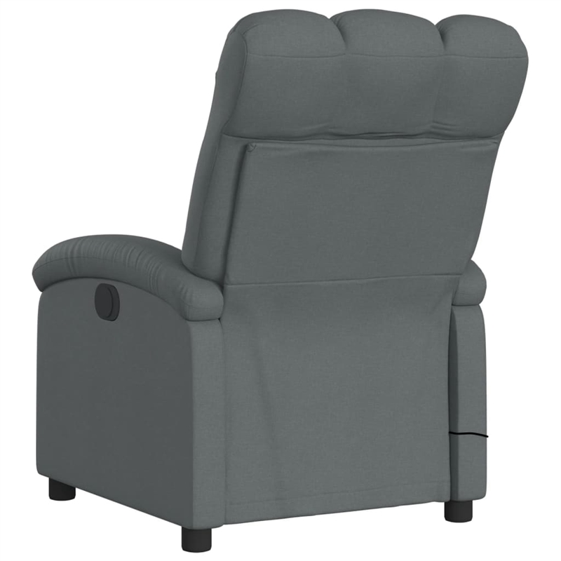 vidaXL Polyester Single Massage Recliner Chair in Dark Grey