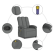 vidaXL Polyester Single Massage Recliner Chair in Dark Grey