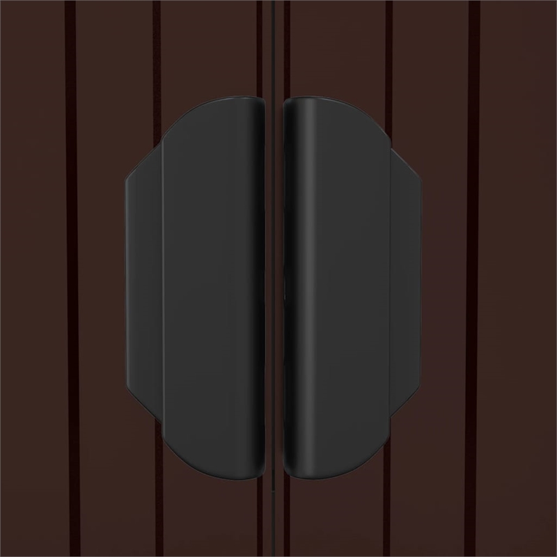 vidaXL Galvanized Steel Large Garden Shed in Dark Brown