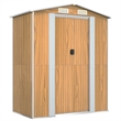 vidaXL Galvanized Steel  Garden Shed in Light Brown