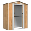 vidaXL Galvanized Steel  Garden Shed in Light Brown