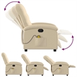 vidaXL Fabric Massage Recliner Chair in Cream