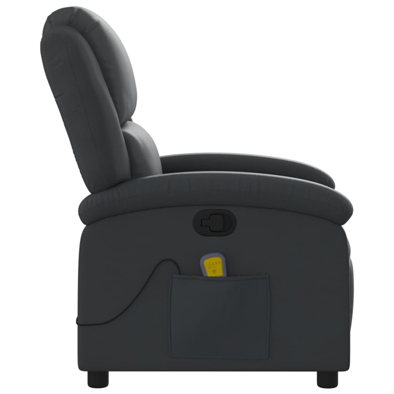 vidaXL Leather Massage Recliner Chair in Black