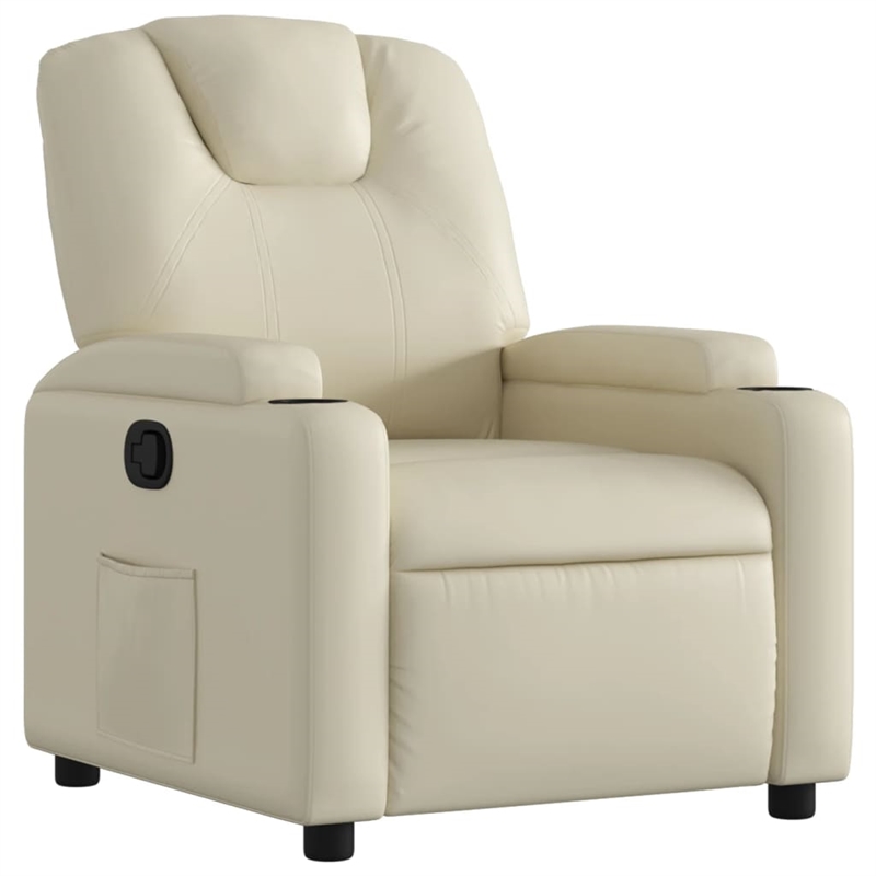 vidaXL Faux Leather Recliner Chair in Cream