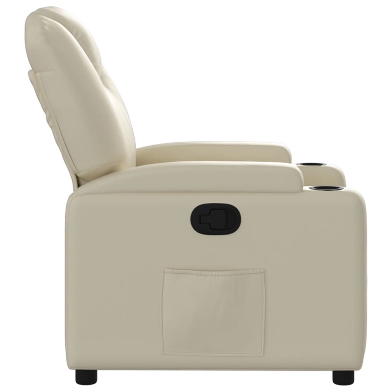 vidaXL Faux Leather Recliner Chair in Cream