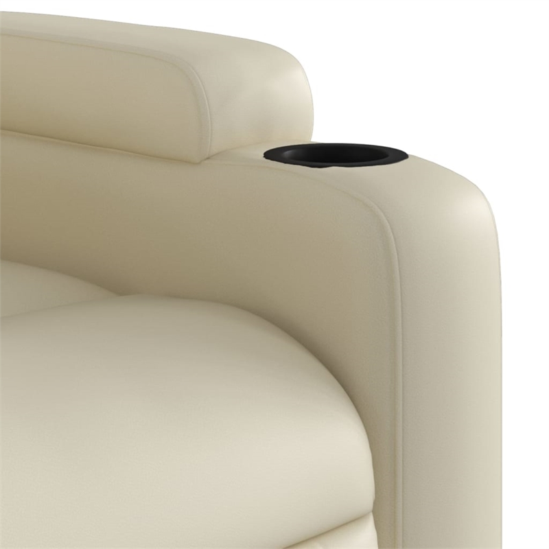 vidaXL Faux Leather Recliner Chair in Cream