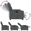 vidaXL Faux Leather Massage Recliner Chair in Grey
