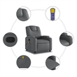 vidaXL Faux Leather Massage Recliner Chair in Grey