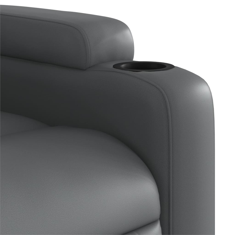 vidaXL Faux Leather Massage Recliner Chair in Grey