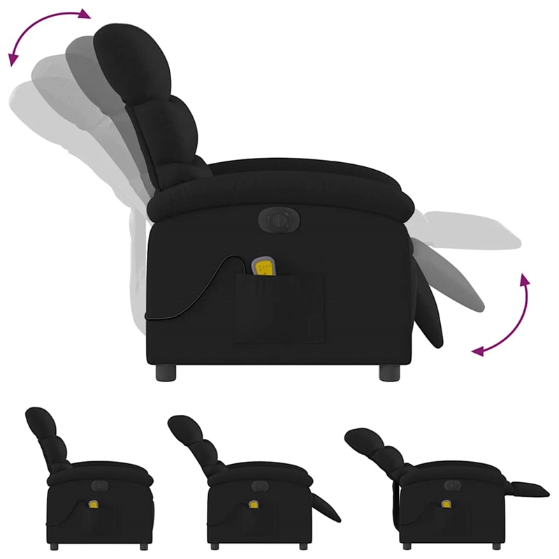 vidaXL Electric Massage Recliner Chair in Black