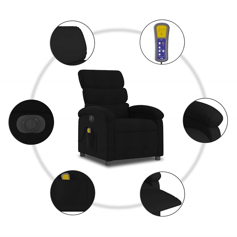 vidaXL Electric Massage Recliner Chair in Black