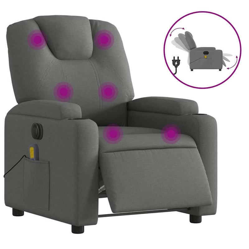 vidaXL Electric Massage Recliner Chair in Dark Gray