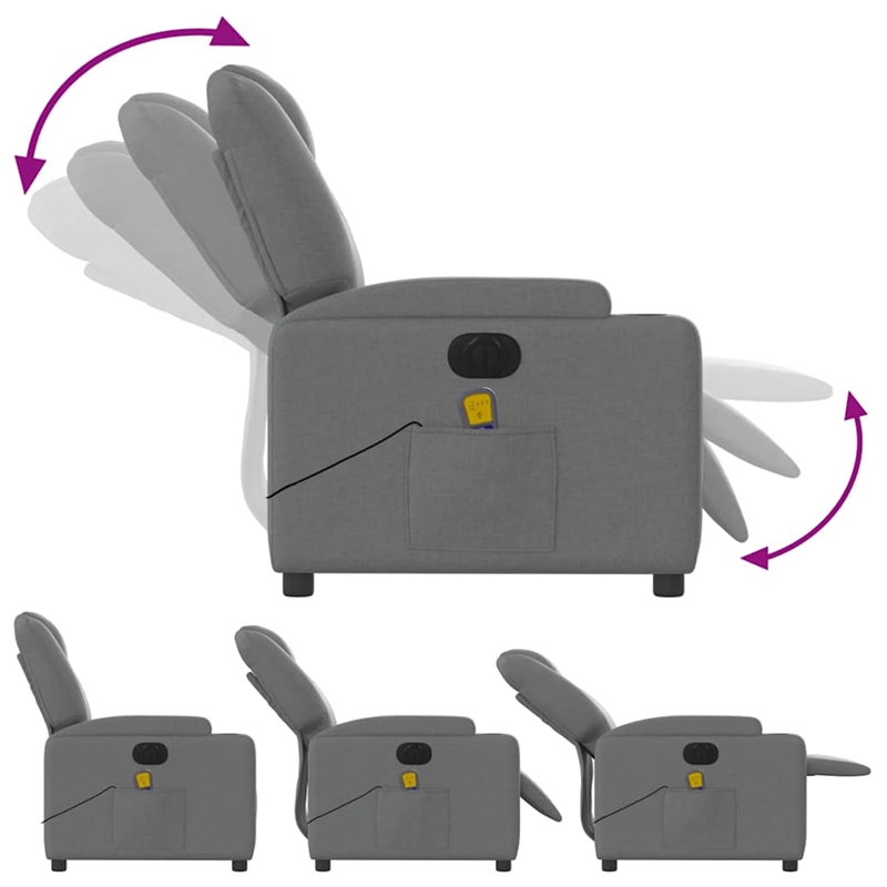 vidaXL Electric Massage Recliner Chair in Dark Gray