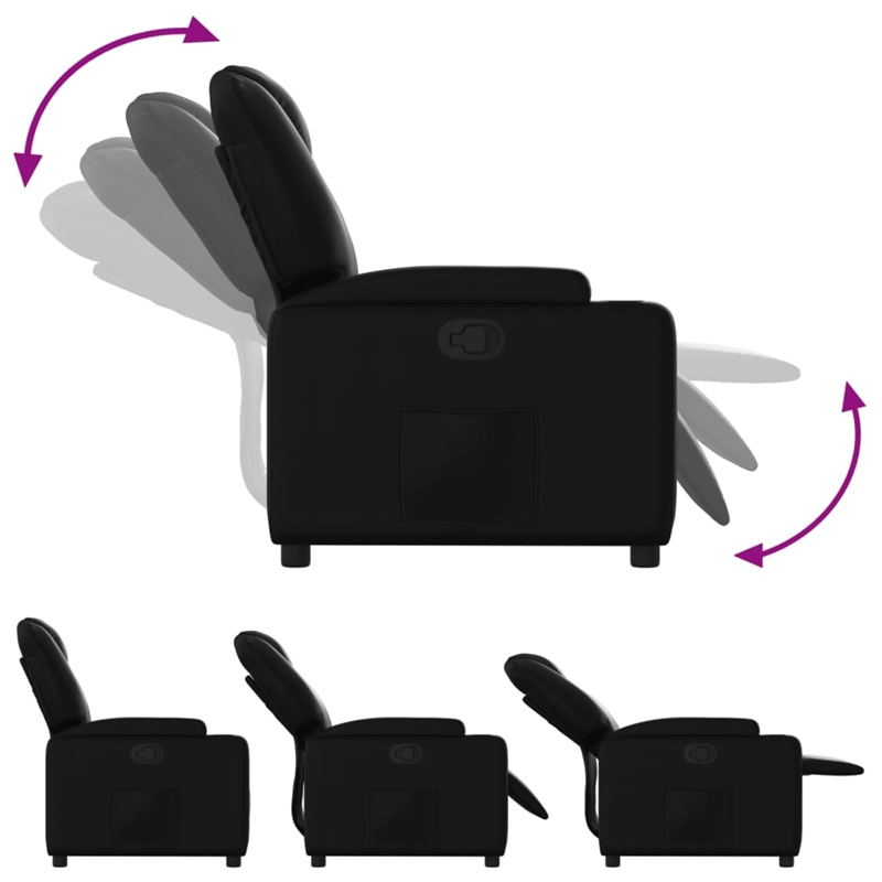 vidaXL Faux Leather Recliner Chair in Black