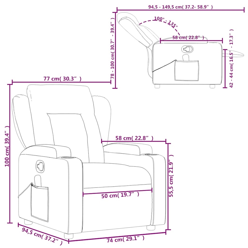 vidaXL Massage Recliner Chair in Gray