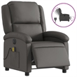 vidaXL Leather Electric Recliner Chair Real in Gray