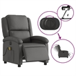 vidaXL Leather Electric Recliner Chair Real in Gray